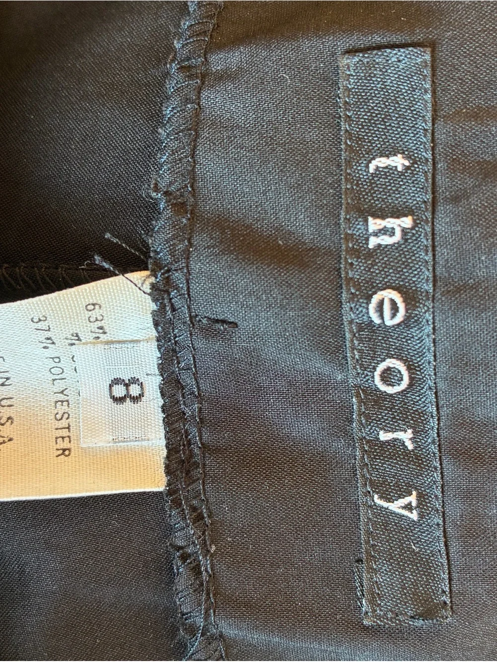 Theory black lightweight wide leg cropped minamilist pants 4
